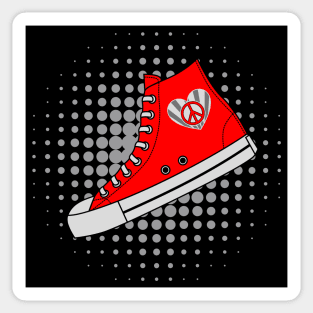 Red High Top Sneaker Sticker